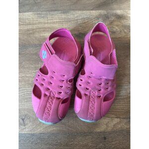 Skechers‎ Sandal Girls US 12 Pink Side Wave heart Bliss Hook And Loop Closure